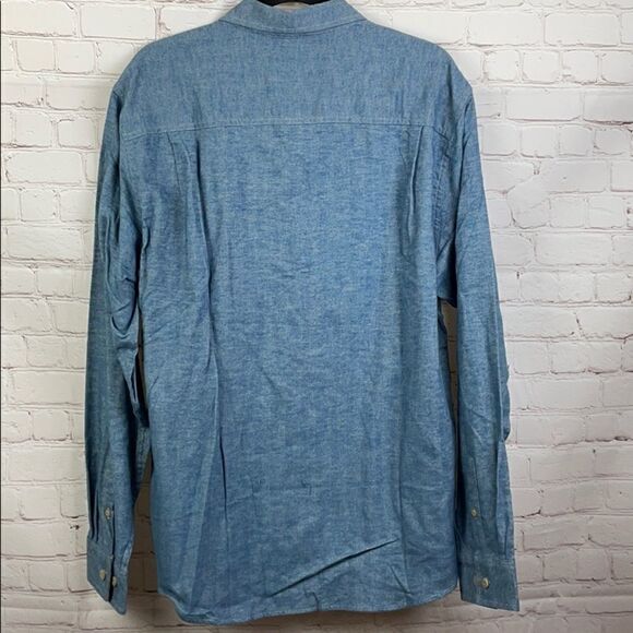 Weatherproof. Men's Long sleeve button down casual shirt. Blue. XL - Picture 9 of 9
